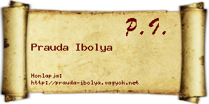 Prauda Ibolya névjegykártya